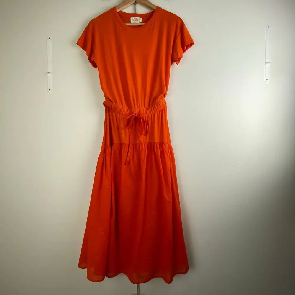 Nation LTD Azalia Midi Dress Carrot Orange Short Sleeve XS - Picture 6 of 14